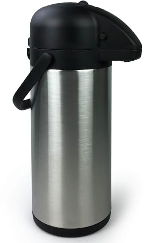 Gravidus Edelstahl Airport Pumpkanne Thermoskanne Fassungsvermögen 3 Liter