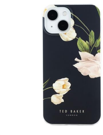 Ted Baker Elderflower Back Shell Case for iPhone 15 Black Clear