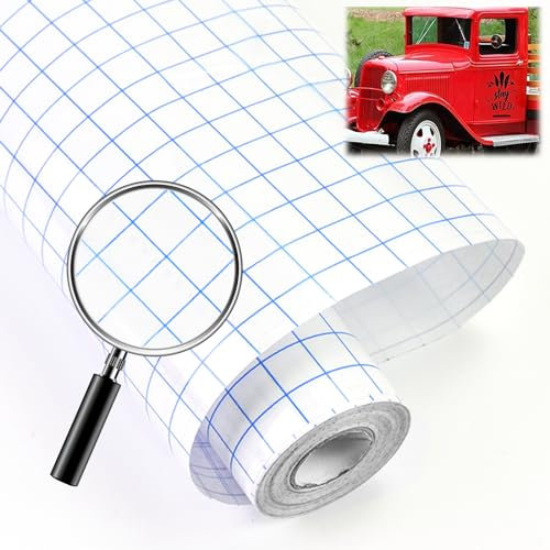 DIKEBAO Papel Transfer Vinilo Adhesivo 30,5x1000cm Papel de Transferencia para Tazas Lámina de Transferencia para Vinilo Cinta Transfer para Vinil Papel Transfer Transparente para Vinilo Manualidades