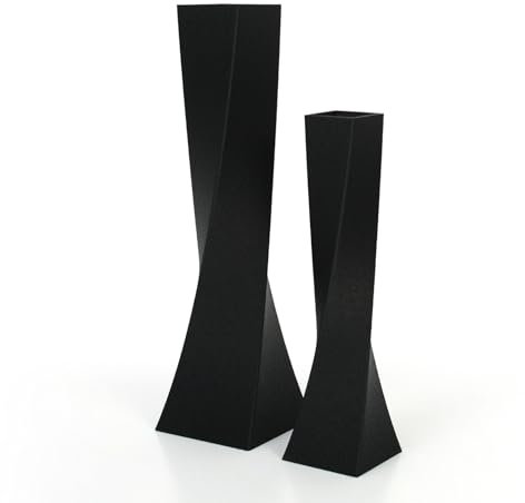 Designer Vasen-Set – Dekorative Blumenvasen aus Bio-Kunststoff (Schwarz & Schwarz)