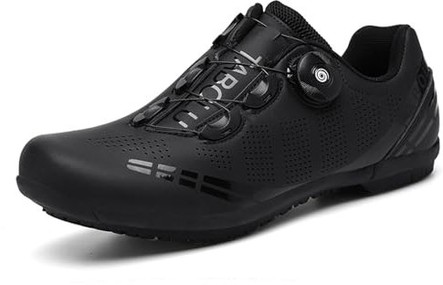 Hixingo Cycling Shoes Mens Womens MTB Bicycle Shoes Flat Sneaker Road Bike Rubber Sole Breathable Mountain Bike Shoes Non-Slip Shoe 9 UK Black