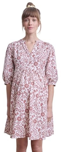 VERTBAUDET Robe Courte Coton Fleuri Grossesse et Allaitement Terracotta 40