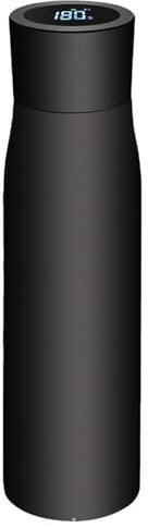 Botella de agua inteligente, pantalla de temperatura, botella térmica LED con reloj despertador inteligente, parte inferior antideslizante, boca ancha, botella de acero inoxidable aislada