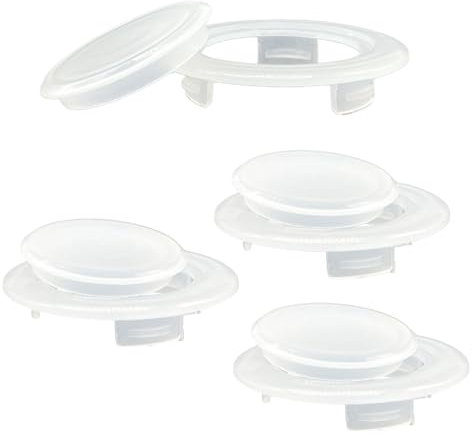 FUIPVGI 4Pcs Anillo y Tapa para Sombrilla de Mesa de Patio Tapon Mesa Sombrilla Patio Mesa Tapón y Anillo Tapa Sombrilla Mesa Plástico Anillo de Agujero de Paraguas para Exteriores Uso Jardín(Blanco)