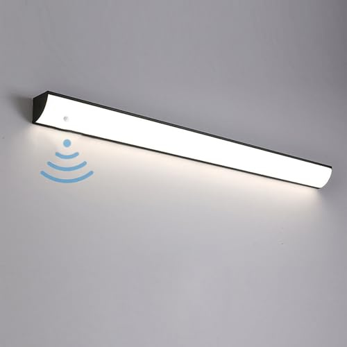 Lange Außenwandleuchten mit Bewegungsmelder LED Wandlampe Aussen Wasserdicht IP65 Außenlampe Acryl Wandleuchte Wand Schwarz Aussenlampe für Terasse Garden Korridor Balkon (100cm,Neutrales Licht)