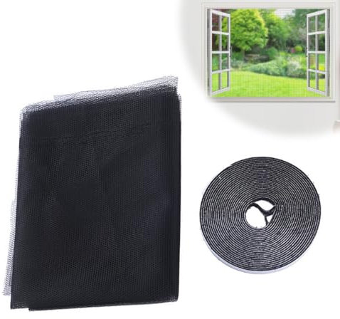 MEXRUMI 1 Pieza Mosquiteras Para Ventanas Pantalla Mosquitera Universal 130 X 150Cm Mosquiteras De Ventanas Adhesiva Mosquiteras De Ventanas Ajustable Para Bloquear Con 1 Rollo Cinta Autoadhesiva