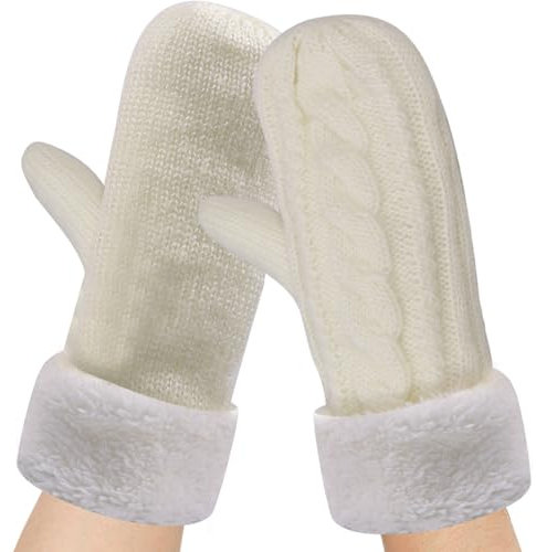 SOETDERT Handschuhe Damen Winter Warme, Fäustlinge Damen, Fausthandschuhe Damen, Warme Dicke Handschuhe Fäustlinge, Winterhandschuhe, Strickhandschuhe Weihnachts Geschenk für Damen Mädchen