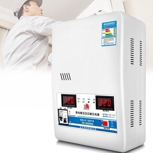 DPLWJPP Heavy Duty Voltage Reglator,High Power Single Phase AC Power Conditioner 220V Output,With LED Display Screen,Dual Digital Display Voltage Screen,for Computer/refrigerator/TV