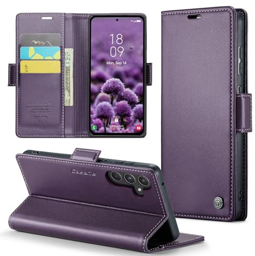 Rerzoiro Cover per Samsung Galaxy A55 5G Custodia Portafoglio [Blocco RFID] Premium Pelle PU Wallet Case Flip Libro con Porta Carte Slot Supporto Flip Case per Samsung Galaxy A55, Viola