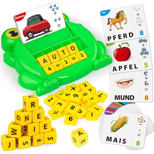 Haozozo Geschenk Mädchen 3 4 5 6 7 8 Jahre, Buchstaben Lernen Lernspiele ab 3-8 Jahre Montessori Spielzeug ab 3-8 Jahre Junge Geschenk Einschulung Kinderspielzeug ab 3-8 Jahre