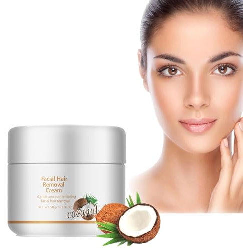 Facial Depilatory Cream, Coconut-Haarentferner, Enthaarungscreme für das Gesicht für Oberlippe und Kinn, Haarentfernungscreme Sanft und Nicht Reizend für den Körper Empfindliche Haut (1)