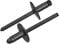 sourcing map 100Pcs 3/16x3/8 Large Flange Head Blind Rivets, Zinc-Plated Carbon Steel Grip and Mandrel Cap Blind Rivets, Black