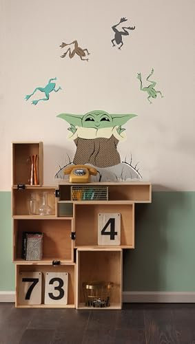 Komar Wandtattoo - Star Wars The Mandalorian Grogu Enchanted Frogs - Größe 50 x 70 cm - Wandsticker, Kinderzimmer, Wandaufkleber