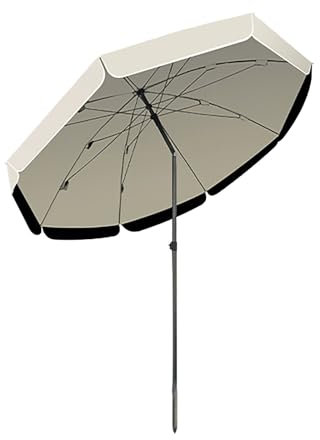 FORRTY Parasol De Jardin Inclinable Rond 2‑3 m | Toile Noire Double Couche Anti‑UV 45° Ajustable | Parasol Étanche Et Résistant Au Vent for Terrasse Jardin Plage Marché Camping Avec Pied Lesté(Beige,2