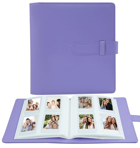 256 Pockets Photo Album for Fujifilm Instax Mini LiPlay 13 12 11 90 70 9 8+ 8 7S Instant Camera/Mini Link SP-1 Printer, Polaroid Snap Touch PIC-300 Z2300 Mint Camera Printer (Purple)