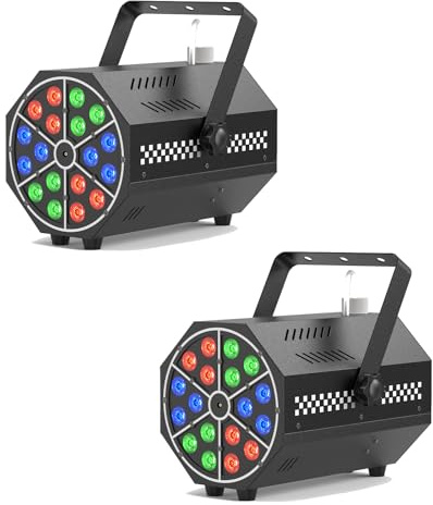 Nitehop 800W Nebelmaschine,18 LED RGB Effektlicht Rauchmaschine, Smoke Machine Mini mit Auto Cycle Funktion und Kabelloser Fernbedienung für Disco Party,HochzeitHalloween,Weihnachten