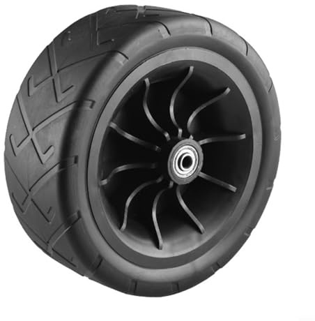 All Terrain Roue de rechange de 20,3 cm avec roulements pour chariot de jardin pliable, conçue pour les conditions difficiles et les charges lourdes (noir)