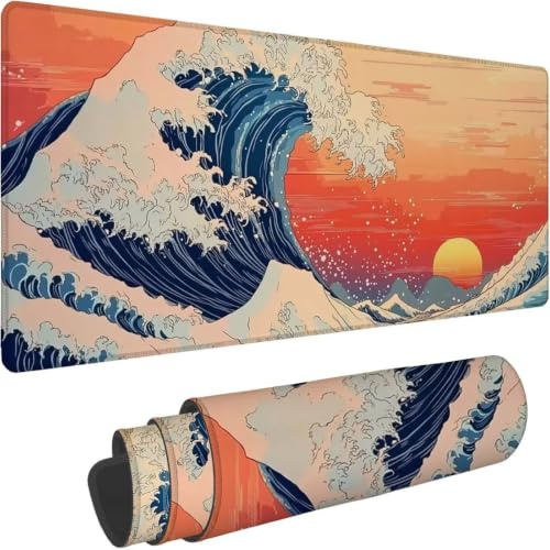 Schreibtischunterlage Mauspad Gaming, Mauspad 600x300mm orange Farbe 0-z97 | Mouse Pad mit Wasserdicht und Anti-Rutsch Basis für Büro&Zuhause Verbessert Geschwindigkeit Geschenke für Männer Hailang-2