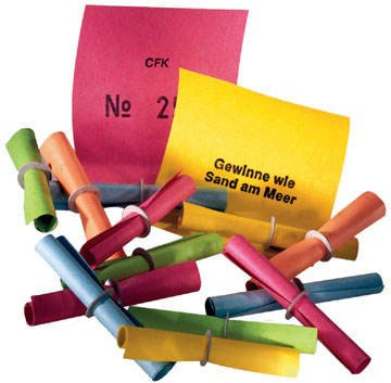PARTY DISCOUNT ® Röllchenlose Treffer bunt Nummer 1-600