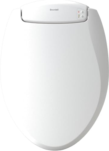 Brondell L60-RW LumaWarm - Asiento de inodoro con calefacción y luz nocturna, 3 ajustes de temperatura, tapa de cierre suave, fácil instalación, controles integrados, redondo, color blanco
