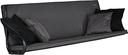 ANGERER Hollywoodschaukel Auflage Royal Style grau | passend für viele 3-Sitzer Hollywoodschaukeln, Schaukelauflage mit Reißverschluss, abziehbar & waschbar, Made in Germany