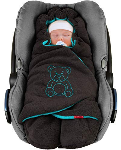 BYBOOM Baby Einschlagdecke für Babyschale, Universal Winter Decke/Kuscheldecke/Fußsack für Kindersitz, Kinderwagen oder Buggy, flauschig, kuschelig-warm, gemütlich und sehr weich