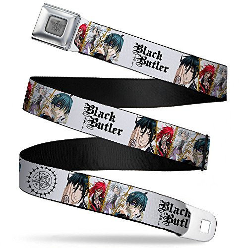 Buckle-Down Herren Symbol Full Color Seatbelt Belt Butler/Group/Logo White/Black Webbing Grtel, Mehrfarbig, Regulär