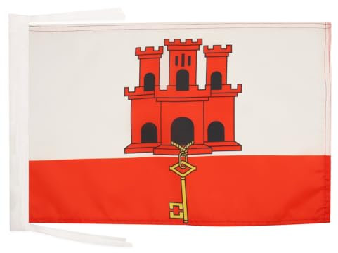 AZ FLAG - Flagge Gibraltar - 45x30 cm Mit Kordel - Englische Fahne 30 x 45 Cm - Flaggen