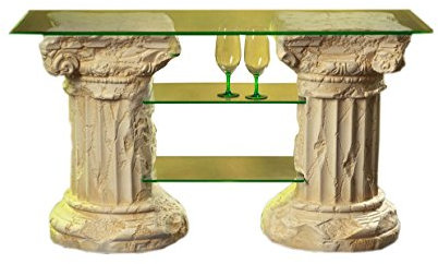Antikes Wohndesign TV Rack Regal Fernsehschrank TV Schrank Phonoregal HiFi Rack Glas 125cmx50cm mit Ablage