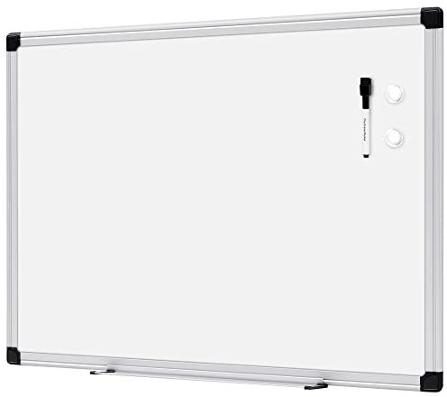 Amazon Basics Magnetic Dry Erase Whiteboard, 24 x 18, Aluminum Frame, Silver/White, Presentation Board for Writing Notes