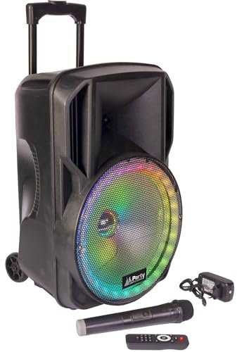 Party Light & Sound - Enceinte Karaoké Sono PARTY15-RGB Portable Bluetooth 800 W Batterie 2 micros USB SD - Cadeau Sono DJ Soirée Fête Anniversaire