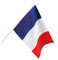 PARTY DISCOUNT Flagge am Stab Frankreich, 76 cm, Polyester