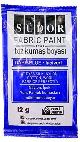 Südor - Pintura en polvo para tela (12 g), color azul marino