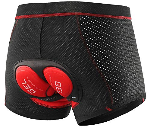 Lixa-da Herren Radunterhose, Radsportshorts Fahrradhosen mit elastische atmungsaktive, 3D Gel Sitzpolster mit Einer hoher Dichte, MTB Bike Fahrrad Unterwäscheshorts
