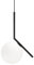MZStech Lampada da soffitto moderna, lampada a sospensione sferica in ferro e vetro Nero, base a sospensione a lampadina E27 (30cm)