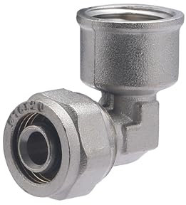 Coude femelle à compression pour tube Multicouche - Filetage: 15x21 - Ø tube: 16