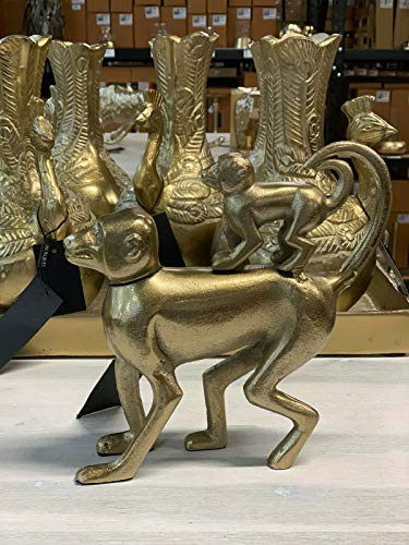 Colmore Deko Affen Monkey mit Kind ALU Gold H24 cm