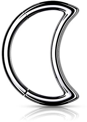 beyoutifulthings Piercing-Ring Halb-Mond Universal-Piercing Ohr-Ring Nase Septum Ohr Daith Helix Klapp-Verschluss Silber 1,2/8mm