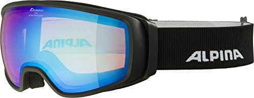 ALPINA DOUBLE JACK Q-LITE - Verspiegelte, Kontrastverstärkende OTG Skibrille Mit 100% UV-Schutz Für Erwachsene, black, One Size