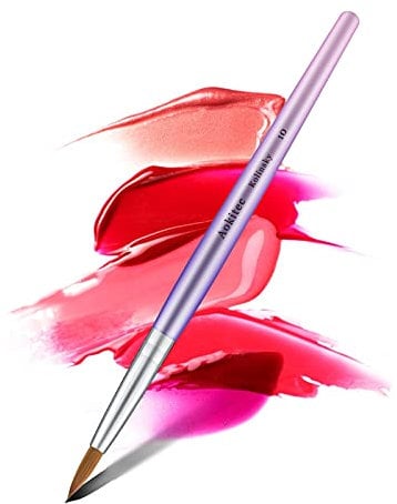 Acrylic Nail Brush for Acrylic Powder, 10# Aokitec Nail Brush for Acrylic Application, 100% Oval Kolinsky Sable Nail Brush, Nail Art Painting Tool
