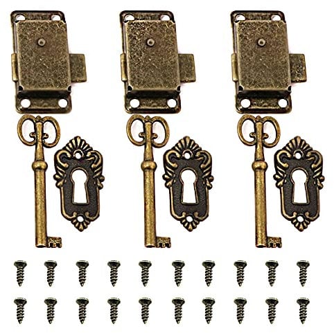 Tingz 3 Piezas Cerradura de Puerta de Gabinete Decorativa para Joyería, Caja de Maquillaje y Cajón