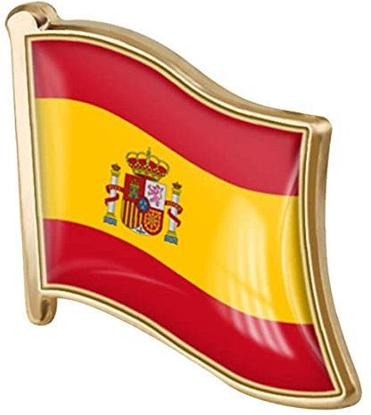 1pc España Bandera Pin Badge Metal Solapa Pin Brooch Spanish Bandera Novedad Regalo Solapa Corbata Pin Insignia Accesorio