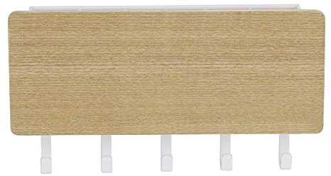 TINAYAUE Porte-Manteau Mural Crochet Porte-clés Sans Poinçon en Bois Mini Etagère de Rangement Articles Divers Porte-clés Suspendu Pour Magazines Clés Parapluies Vêtements Chapeaux