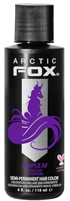 Arctic Fox Semi-Permanent Hair Dye, Vegan & Cruelty-Free, Ammonia-Free, Conditioning, Long Lasting, Vibrant Purple AF Color, For All Hair Types, Unisex, 4 Fl Oz
