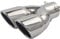 Embout Echappement,iSpchen 76mm Diamètre Tuyau D'échappement De Voiture Double Embout D'échappement Sortie en Acier Inoxydable Universel Cache D'échappement Pot
