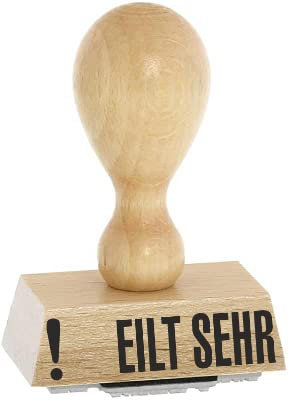 Office-Stempel/Lagertext – EILT SEHR - von Kaufhaus2010 Buchenholzstempel – Lagertextstempel zur Kennzeichnung von Rechnungen und anderen Dokumenten 4 cm lang
