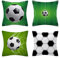 AMZQJD 4 Stück Kissenbezug Baumwolle Dekokissen Kissenbezüge Sofakissen Dekorativ Kissenhülle Bezug Weich für Wohnzimmer Schlafzimmer (Weiß Fußball, 50 x 50 cm)