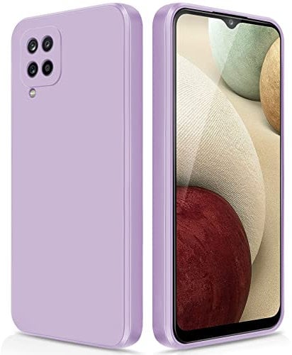 GiiYoon Case Compatible with Samsung Galaxy A12 4G/5G/M12, Slim Liquid Silicone Shockproof Phone Case with Soft Microfiber Lining- Purple