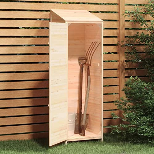 Susany Geräteschuppen Gartenschrank Holz Gerätehaus Gartenhaus Geräteschuppen Geräteschrank Holzhütte Holzhaus Massivholz Tanne 55x52x174,5 cm