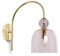 LEDKIA LIGHTING - Lámpara de Pared Baudelaire | Diseño Elegante Vintage | Compatible con Bombilla E14 | Cristal y Metal Duradero | Ideal para Salón y Dormitorio, Rosa, Cristal